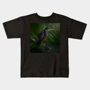 Green Heron Kids T-Shirt